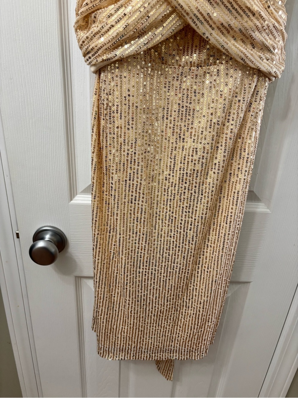 NWT X Plus Wear Gold Sequin Off Shoulder Wrap Dress Size 3X Versatile Style - Picture 4 of 8